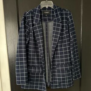Liverpool Navy and White Plaid Blazer